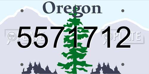 5571712 Oregon License Plate