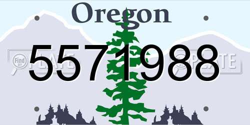 5571988 Oregon License Plate