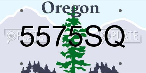 5575SQ Oregon License Plate
