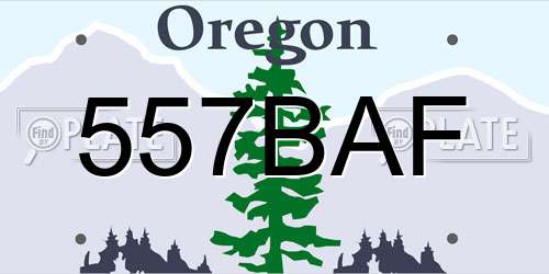 557BAF Oregon License Plate