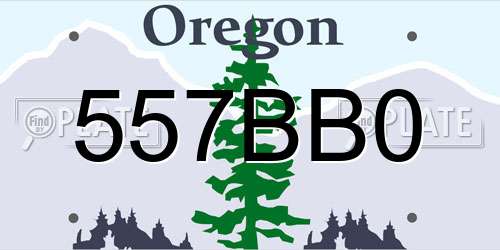 557BB0 Oregon License Plate