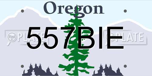 557BIE Oregon License Plate