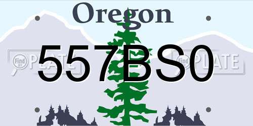 557BS0 Oregon License Plate