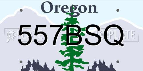 557BSQ Oregon License Plate