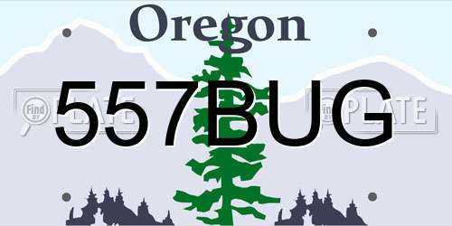 557BUG Oregon License Plate