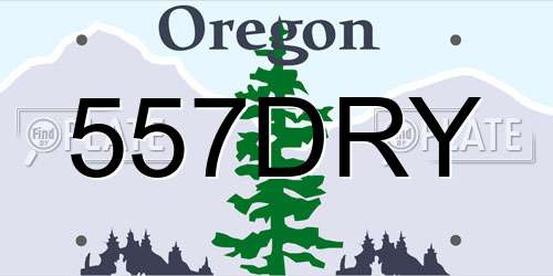 557DRY Oregon License Plate