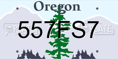 557FS7 Oregon License Plate