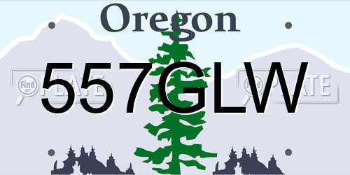 557GLW Oregon License Plate