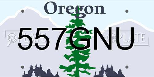 557GNU Oregon License Plate
