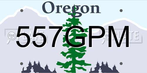 557GPM Oregon License Plate