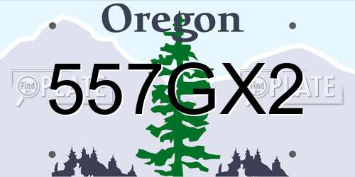557GX2 Oregon License Plate