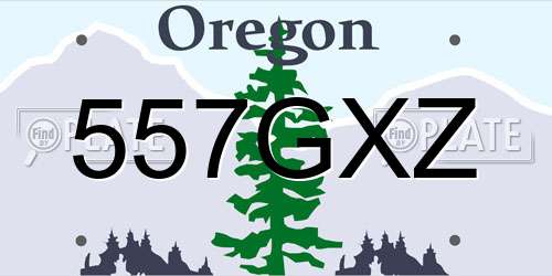 557GXZ Oregon License Plate