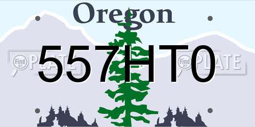 557HT0 Oregon License Plate