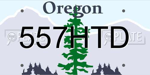 557HTD Oregon License Plate