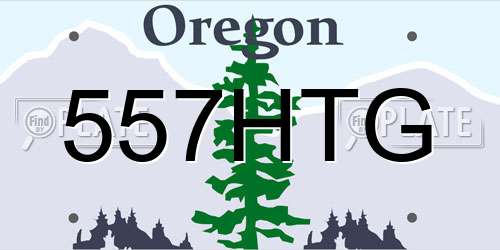 557HTG Oregon License Plate