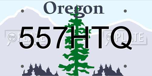 557HTQ Oregon License Plate