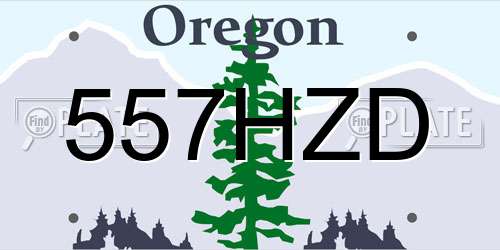 557HZD Oregon License Plate