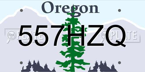 557HZQ Oregon License Plate
