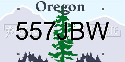 557JBW Oregon License Plate