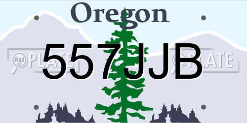557JJB Oregon License Plate
