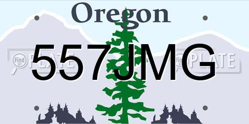 557JMG Oregon License Plate