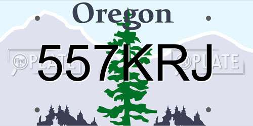 557KRJ Oregon License Plate