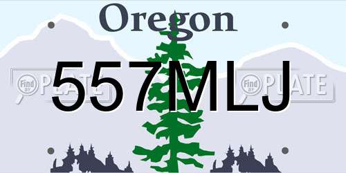 557MLJ Oregon License Plate