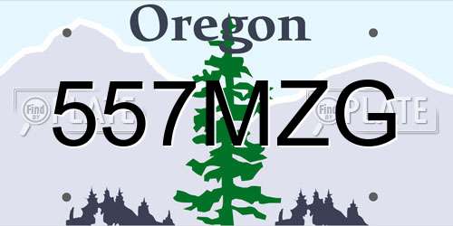 557MZG Oregon License Plate