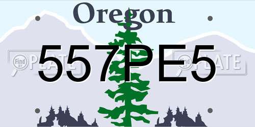 557PE5 Oregon License Plate