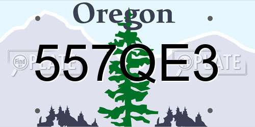 557QE3 Oregon License Plate
