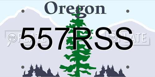557RSS Oregon License Plate