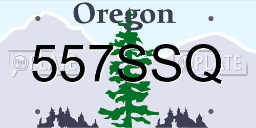 557SSQ Oregon License Plate