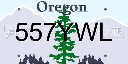 557YWL Oregon License Plate