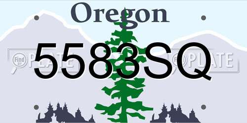 5583SQ Oregon License Plate