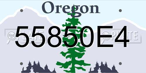 55850E4 Oregon License Plate