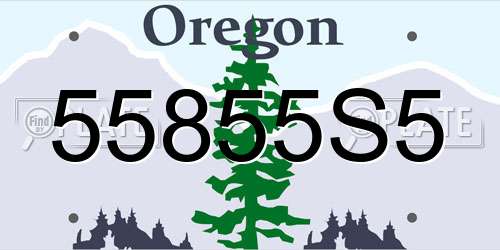55855S5 Oregon License Plate