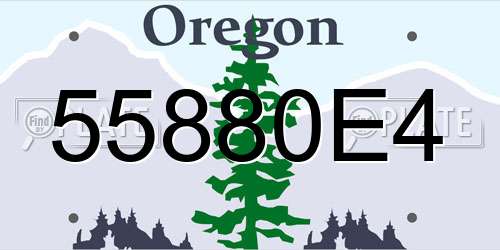 55880E4 Oregon License Plate