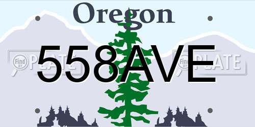 558AVE Oregon License Plate