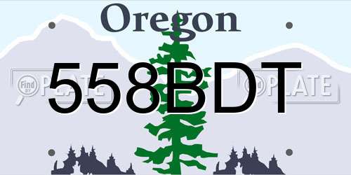 558BDT Oregon License Plate