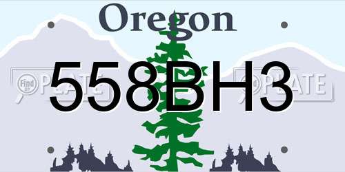 558BH3 Oregon License Plate