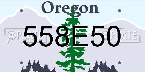 558E50 Oregon License Plate
