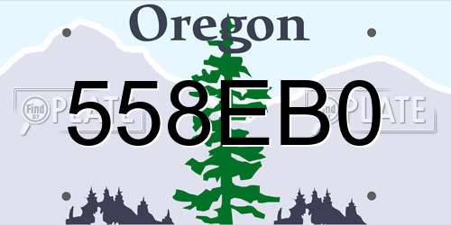 558EB0 Oregon License Plate