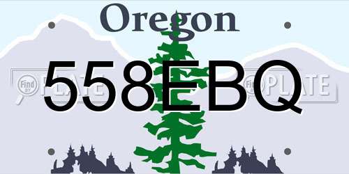 558EBQ Oregon License Plate