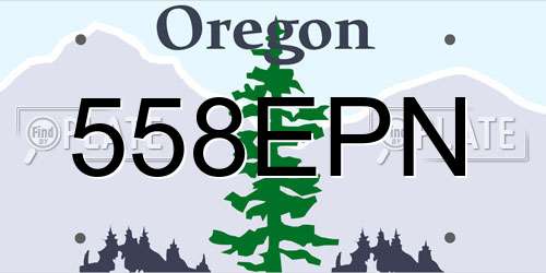 558EPN Oregon License Plate