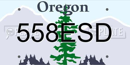 558ESD Oregon License Plate