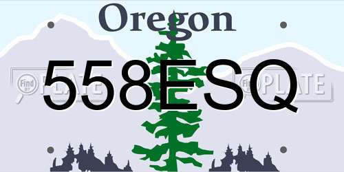 558ESQ Oregon License Plate