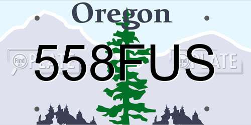 558FUS Oregon License Plate