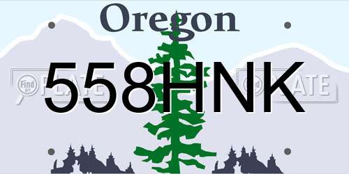 558HNK Oregon License Plate