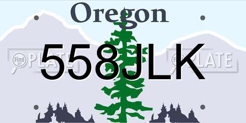 558JLK Oregon License Plate