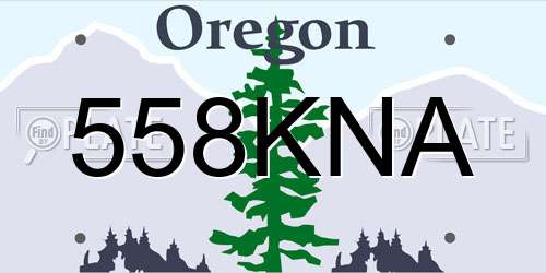 558KNA Oregon License Plate